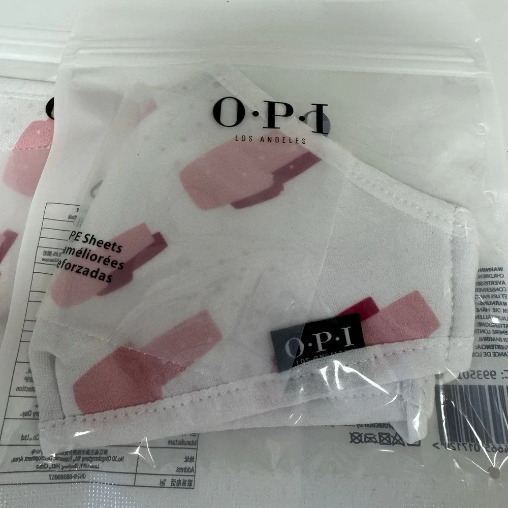 3 Pack Non-medical OPI Reusable Face Mask Pink White